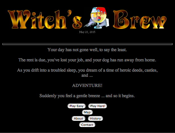 Witch's Brew new opening screen